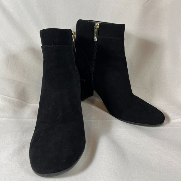 Easy Spirit Leather Suede Black Boots Gold Accent Size US 8.5 - Picture 3 of 11